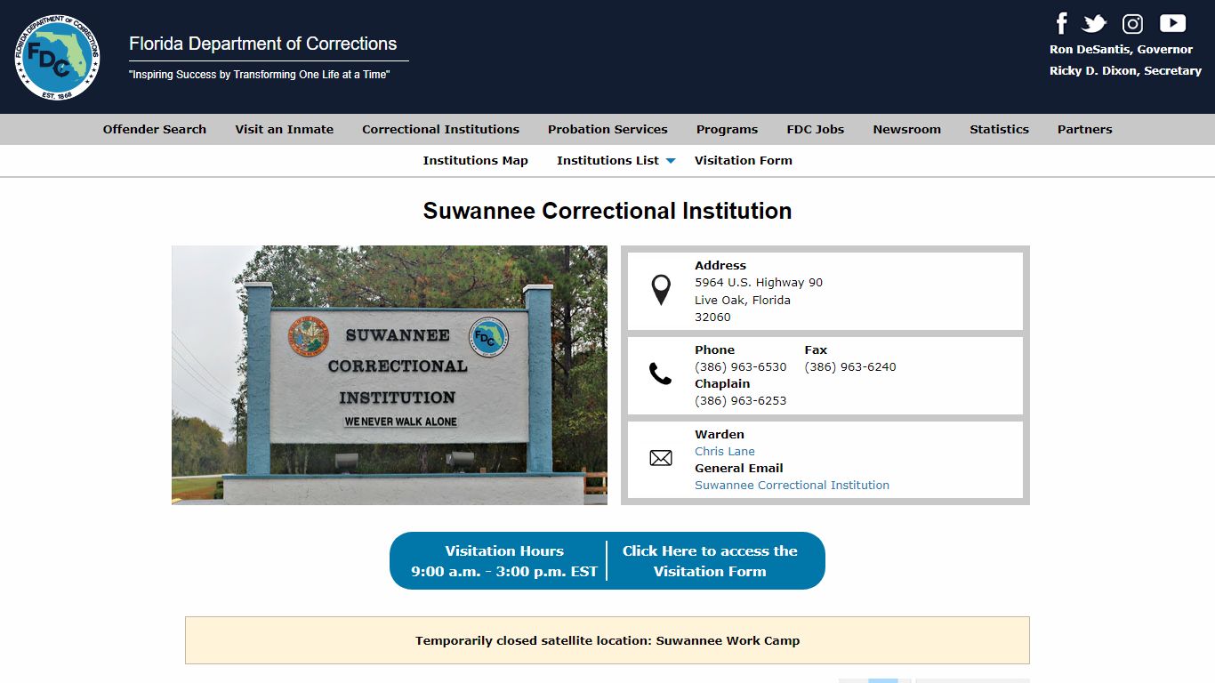 Suwannee Correctional Institution - Florida Department of ...